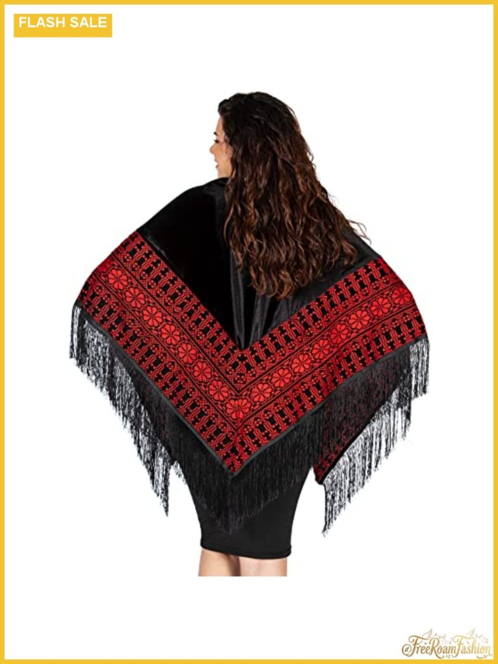 Palestinian Tatreez Embroidered Shawl Wrap Handmade Hebron Velvet